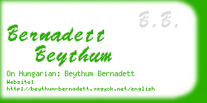 bernadett beythum business card